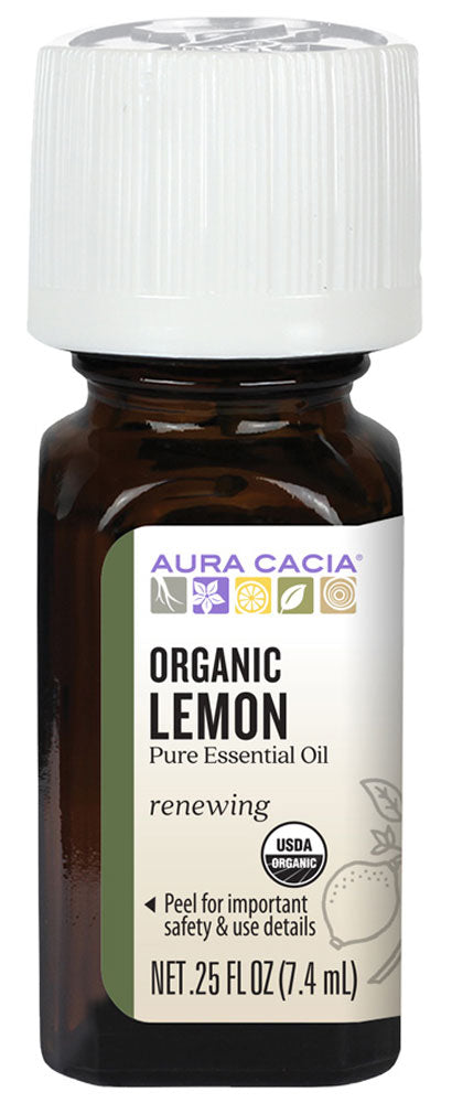AURA CACIA Lemon Essential Oil Organic (7.4 ml)