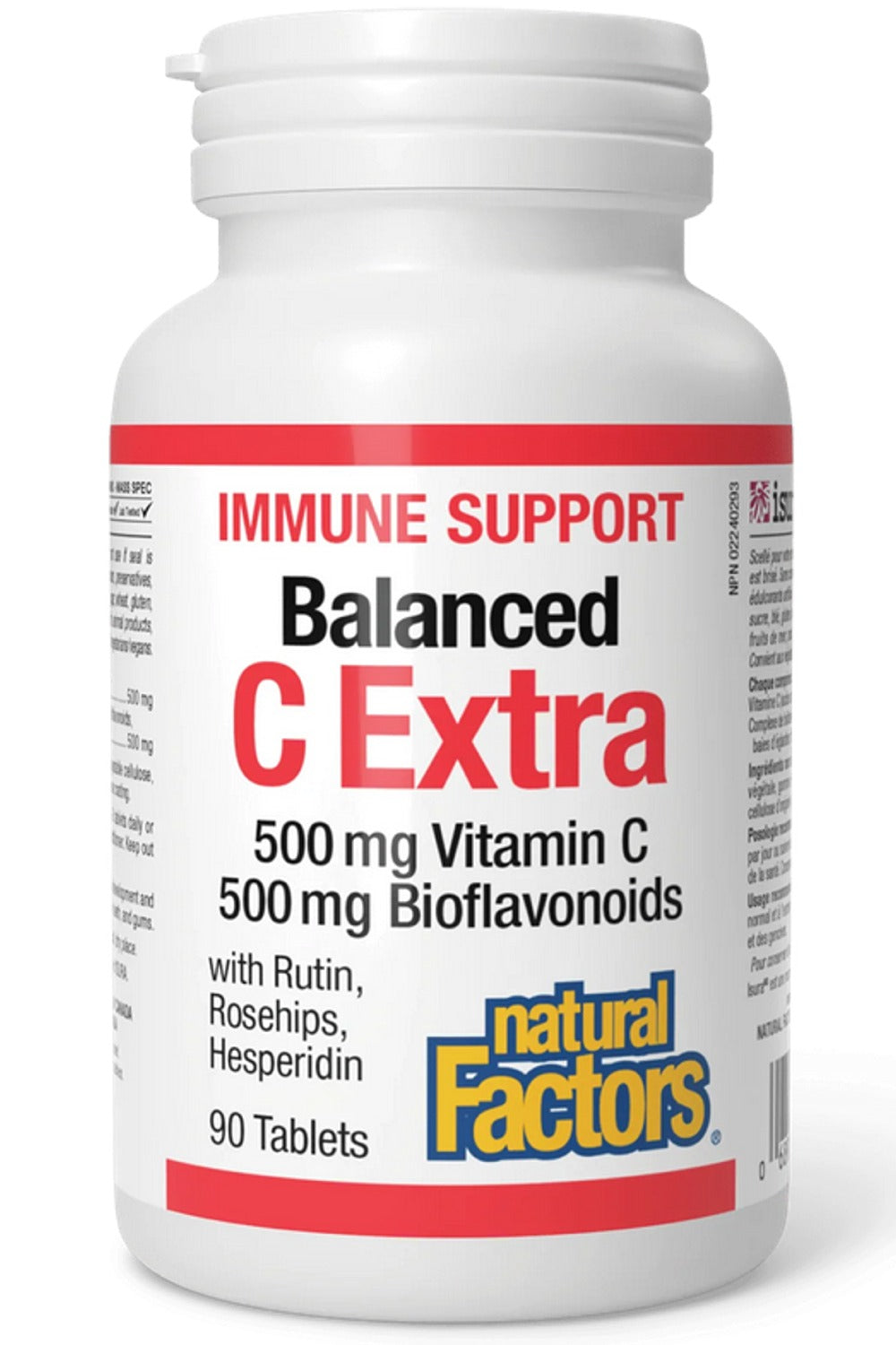 NATURAL FACTORS Balanced C Extra (500 mg C / 500 mg Bioflavonoids - 90 tabs)