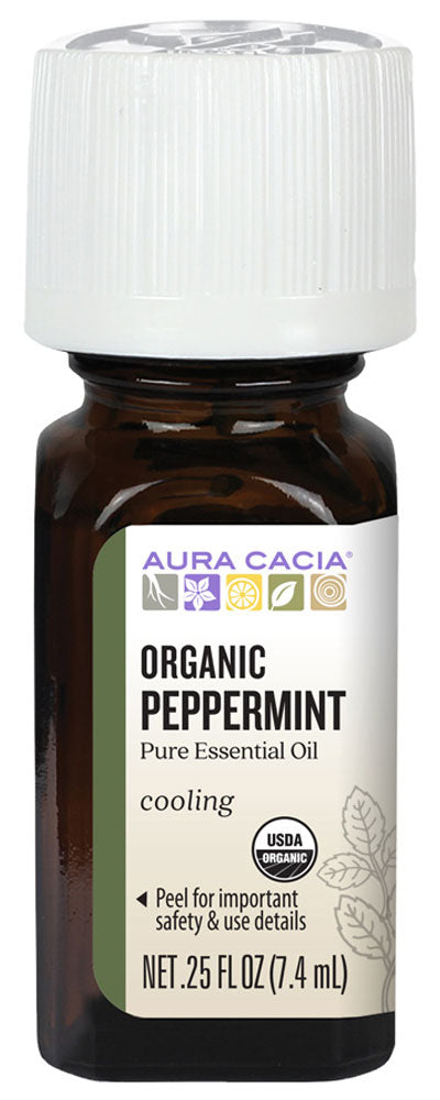 AURA CACIA Peppermint Essential Oil Organic  (7.4 ml)
