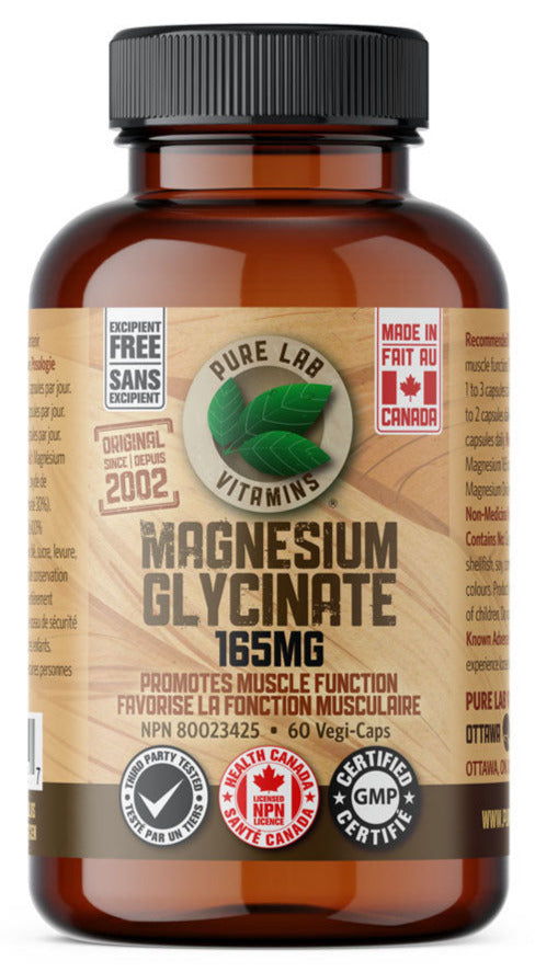 PURE LAB VITAMINS Magnesium Glycinate (120 veg caps)