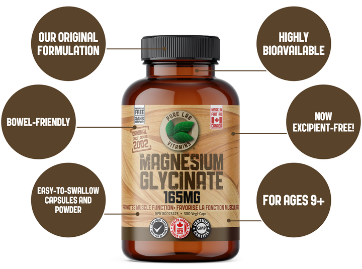 PURE LAB VITAMINS Magnesium Glycinate (120 veg caps)