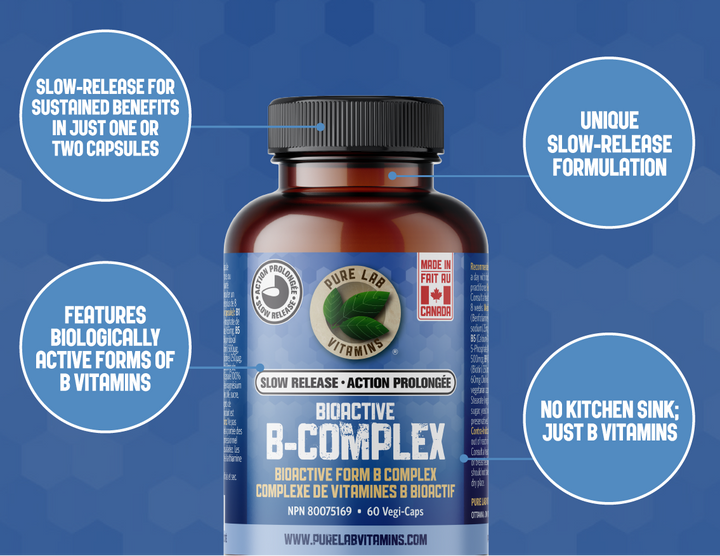 PURE LAB VITAMINS Bioactive B Complex Slow Release (120 veg caps)