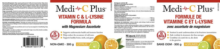 Medi-C Plus Vitamin C & L-Lysine with Magnesium Ascorbate (Citrus - 300 gr )