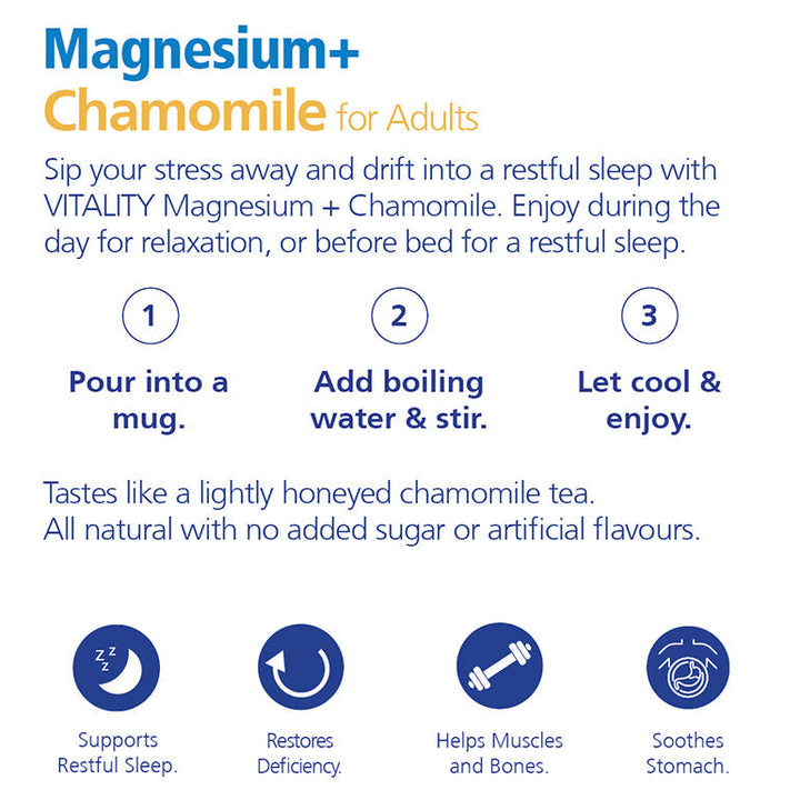 VITALITY Magnesium + Chamomile Powder - Adults