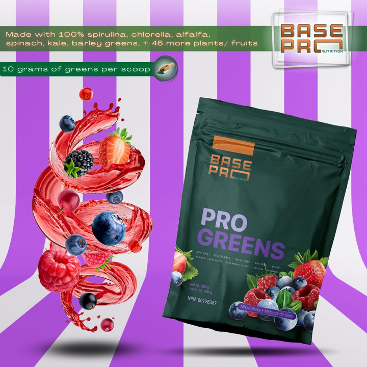 BASE PRO NUTRITION Pro Greens (Mixed Berry - 300 grams)