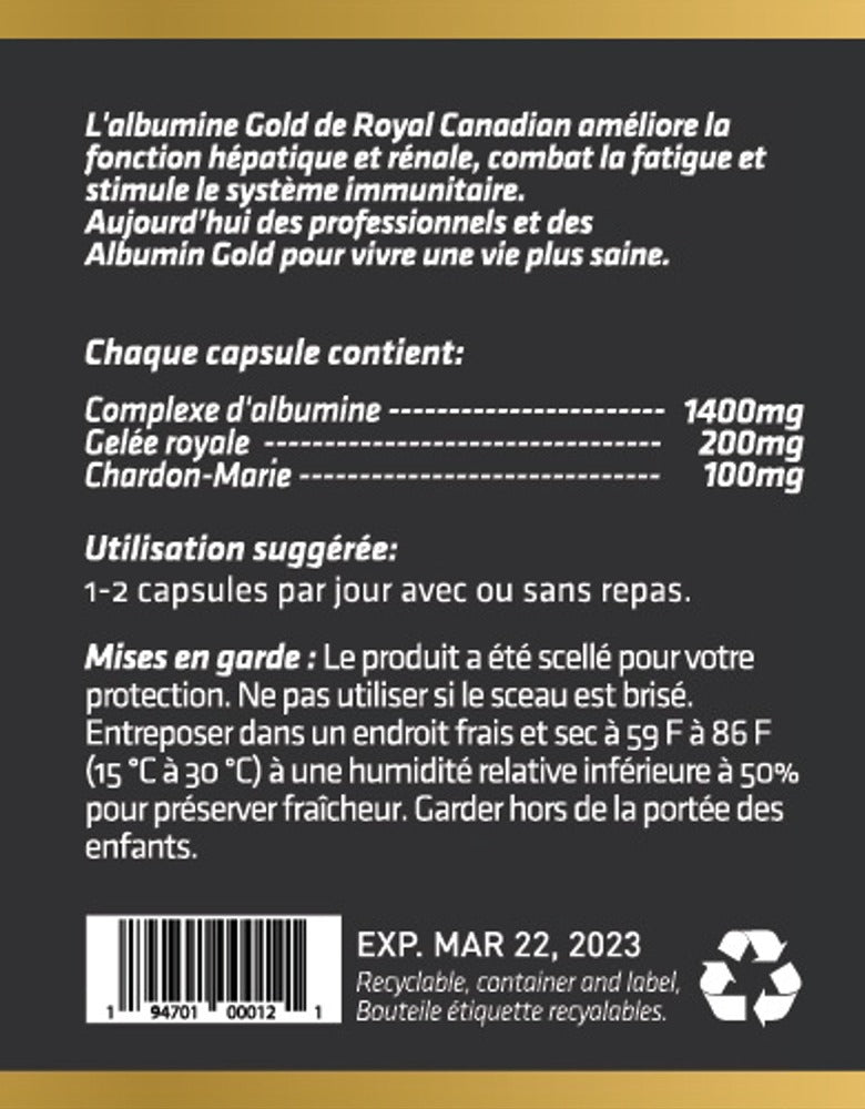 ROYAL CANADIAN Albumin Gold (400 caps)